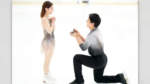 「璃來龍」真的在一起了！奧運金牌搭檔宣布訂婚　冰上求婚照曝光