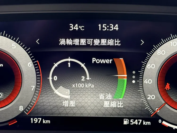 VC-Turbo可變壓縮比技術能依不同駕駛需求切換壓縮比，巡航時採高壓縮比運作，兼顧燃油經濟性。林浩昇攝