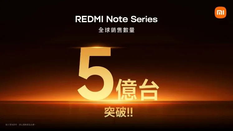 REDMI Note系列全球累積銷量突破5億台，成為小米旗下最具代表性的智慧型手機產品線之一。小米提供