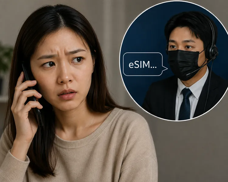 歹徒會假冒電信客服以升級eSIM為由誘騙OTP，竄改門號密碼，偷走帳戶存款。AI示意圖