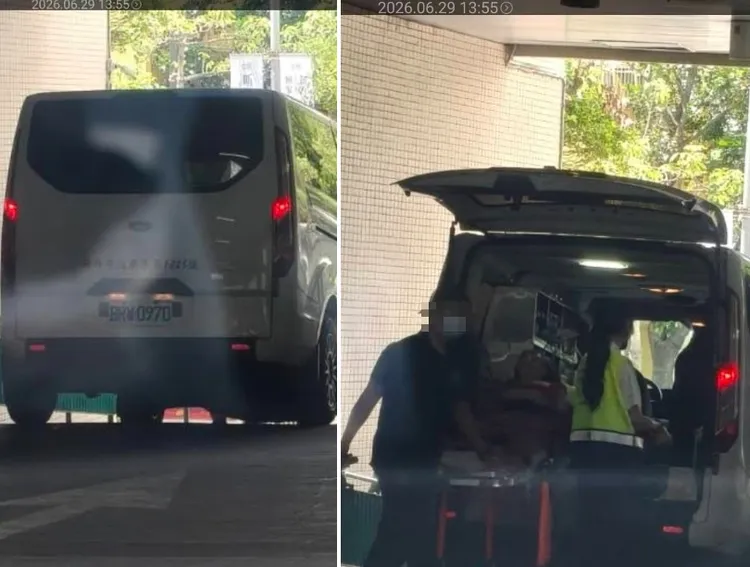 該公司救護車6月29日載送病患進三重醫院急診室。翻攝畫面
