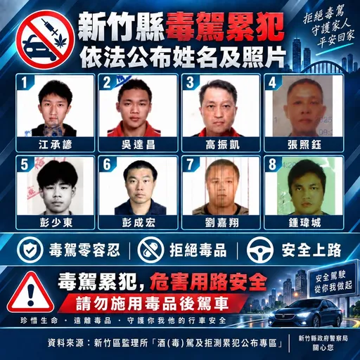 毒駕新法加重處罰！　竹縣警公布新一期累犯名單展現執法決心
