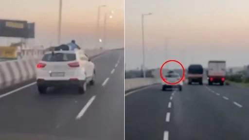 影片｜比電影還狂　警追嫌犯「趴車頂被狂飆40公里」