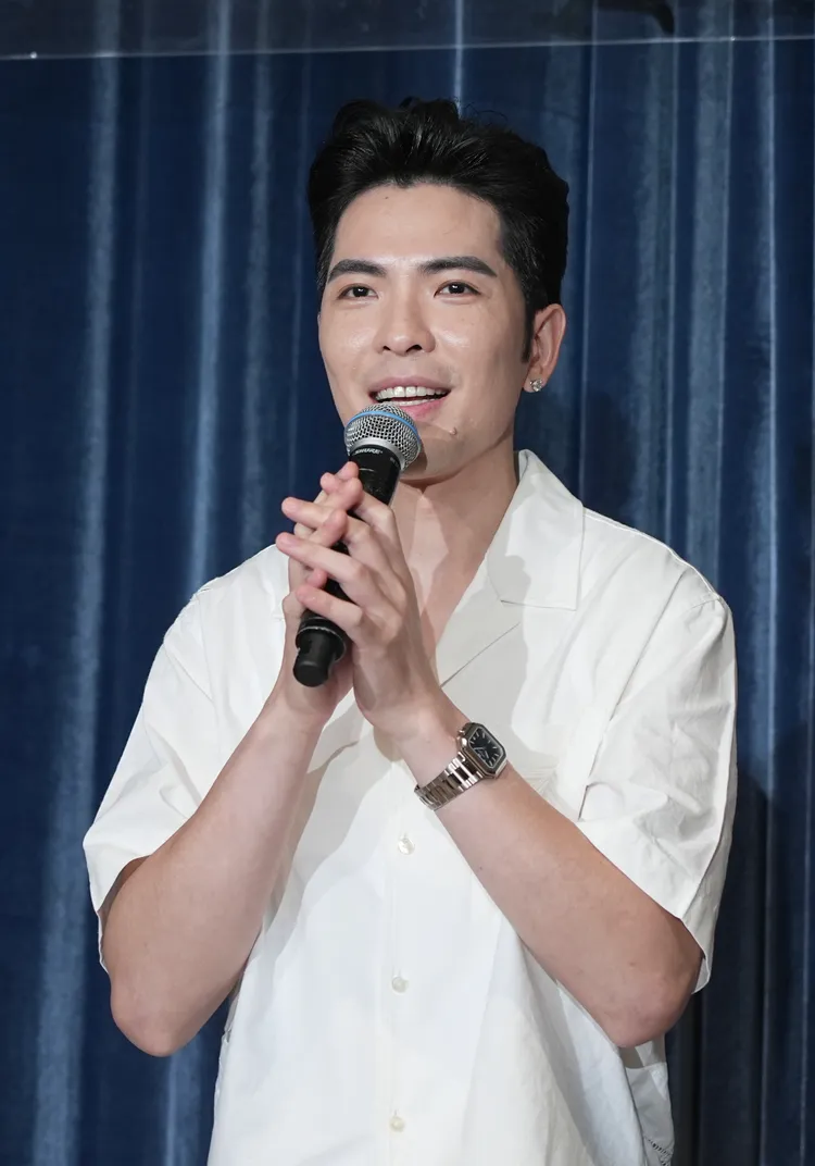 蕭敬騰介紹「萌萌 LITTLE EARTH」公益計畫啟體記者會。彭欣偉攝