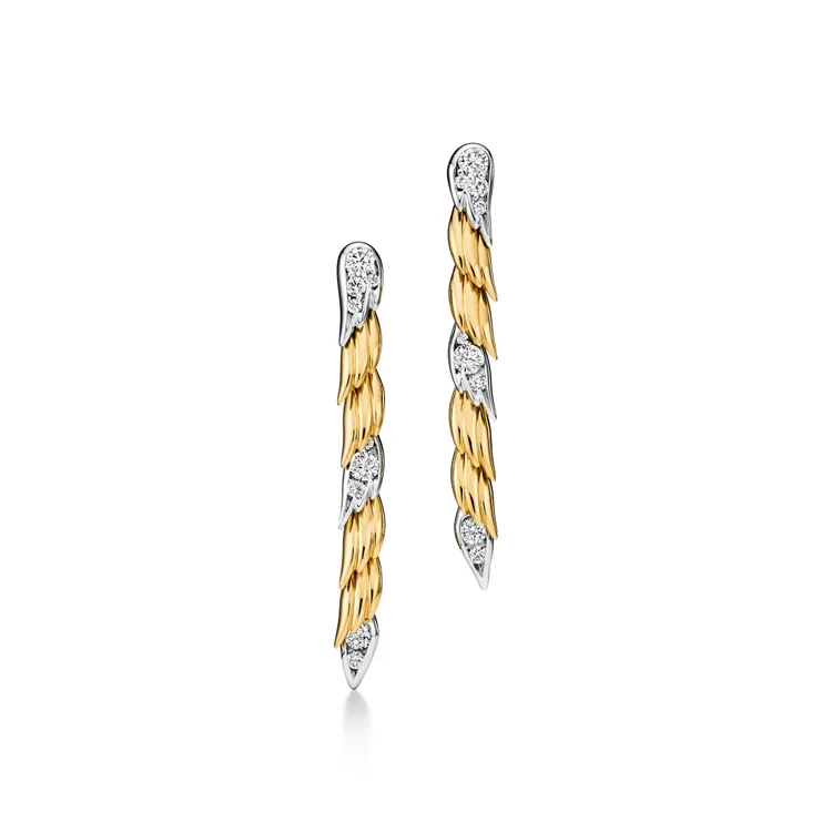Tiffany石上鳥珠寶系列 Wings垂墜式耳環，41萬2000元。品牌提供