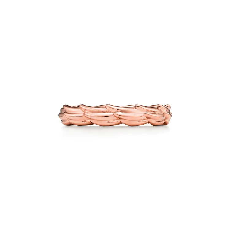 Tiffany石上鳥珠寶系列 Wings窄版戒指玫瑰K金，5萬9000元。品牌提供