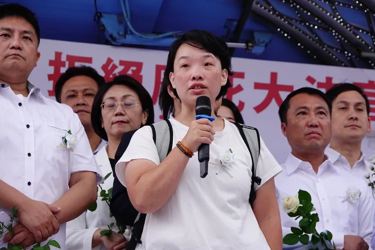 涂明誠二姊庭審後對媒體表示，希望台南市長黃偉哲公開表態支持嚴刑峻法。資料照、莊宗達攝