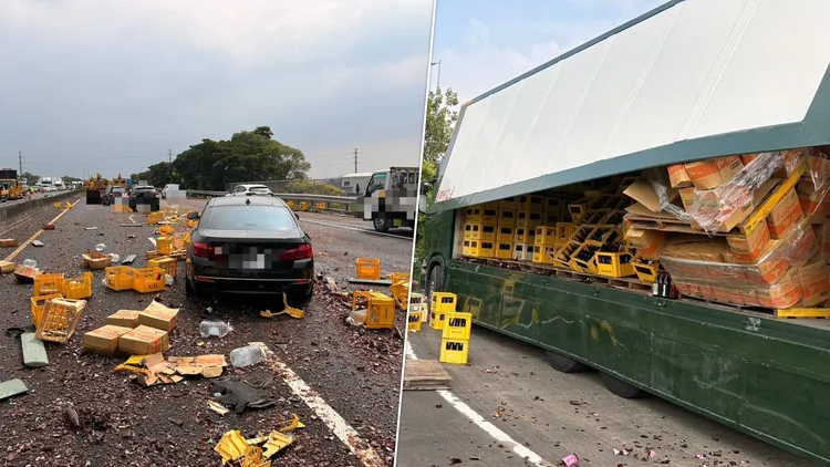 大貨車駕駛稱是恍神，並無酒駕情形，13車為閃避發生事故。翻攝照片
