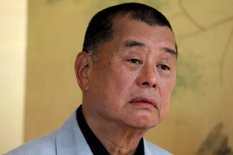 黎智英2020年受訪照片。美聯社資料照