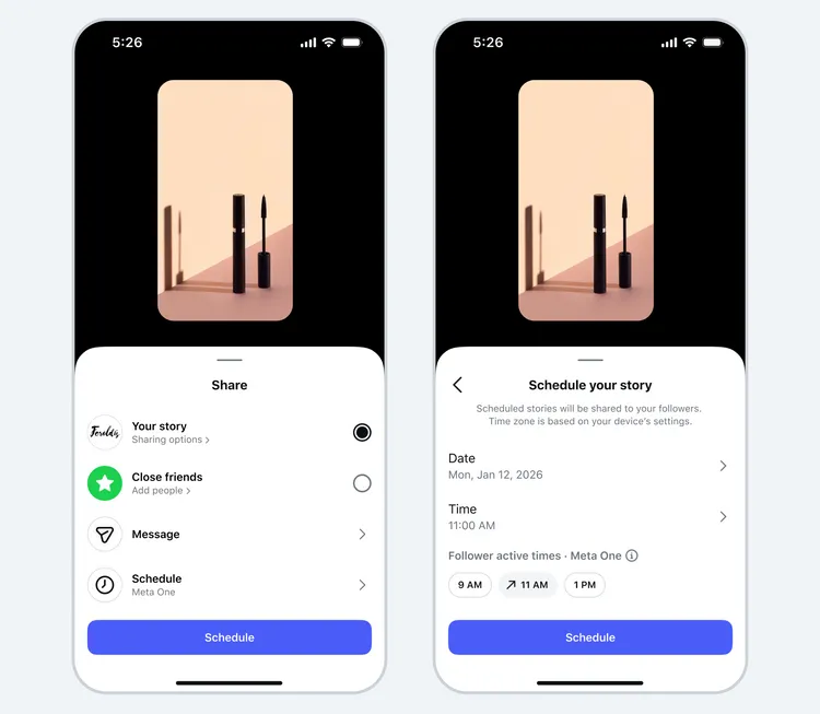Meta One創作者與商家方案提供限時動態最多可預先排程30天功能。Meta提供