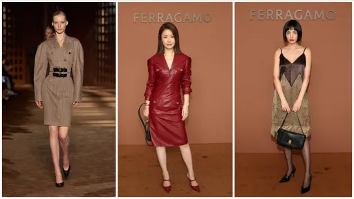 米蘭時裝周｜林心如火紅皮革力壓全場　Ferragamo重塑40年代大女人風采