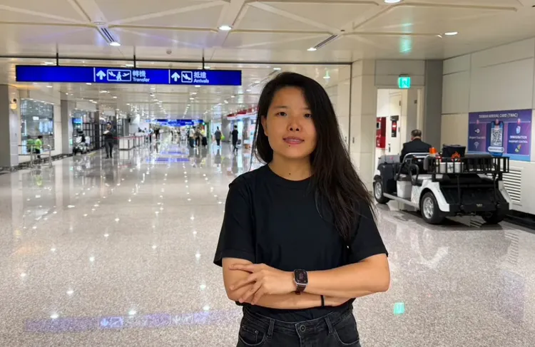 北京人權律師王夏紅帶家人跳機台灣桃園機場尋求庇護。美聯社