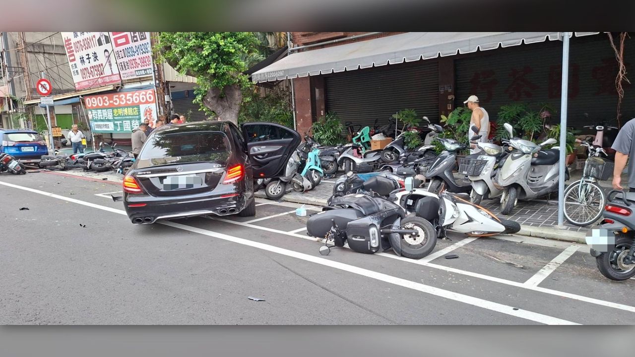 太扯!台中賓士「蛇行」撞翻28車 駕駛喝酒吸毒還上路這下慘了