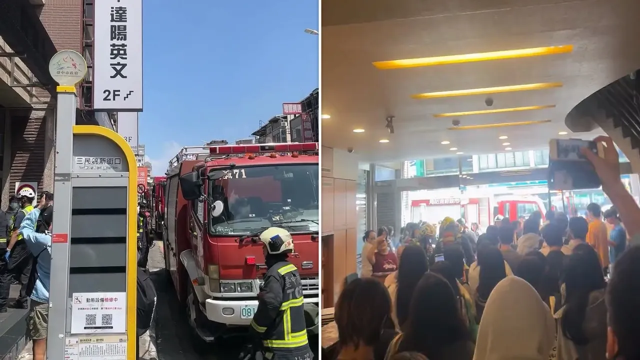 台中補習班大樓驚傳火警　學生疏散「推擠」畫面曝光