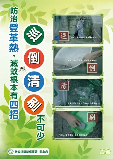 防蚊最根本的方法就是落實「巡、倒、清、刷」。翻攝《環境部》官網