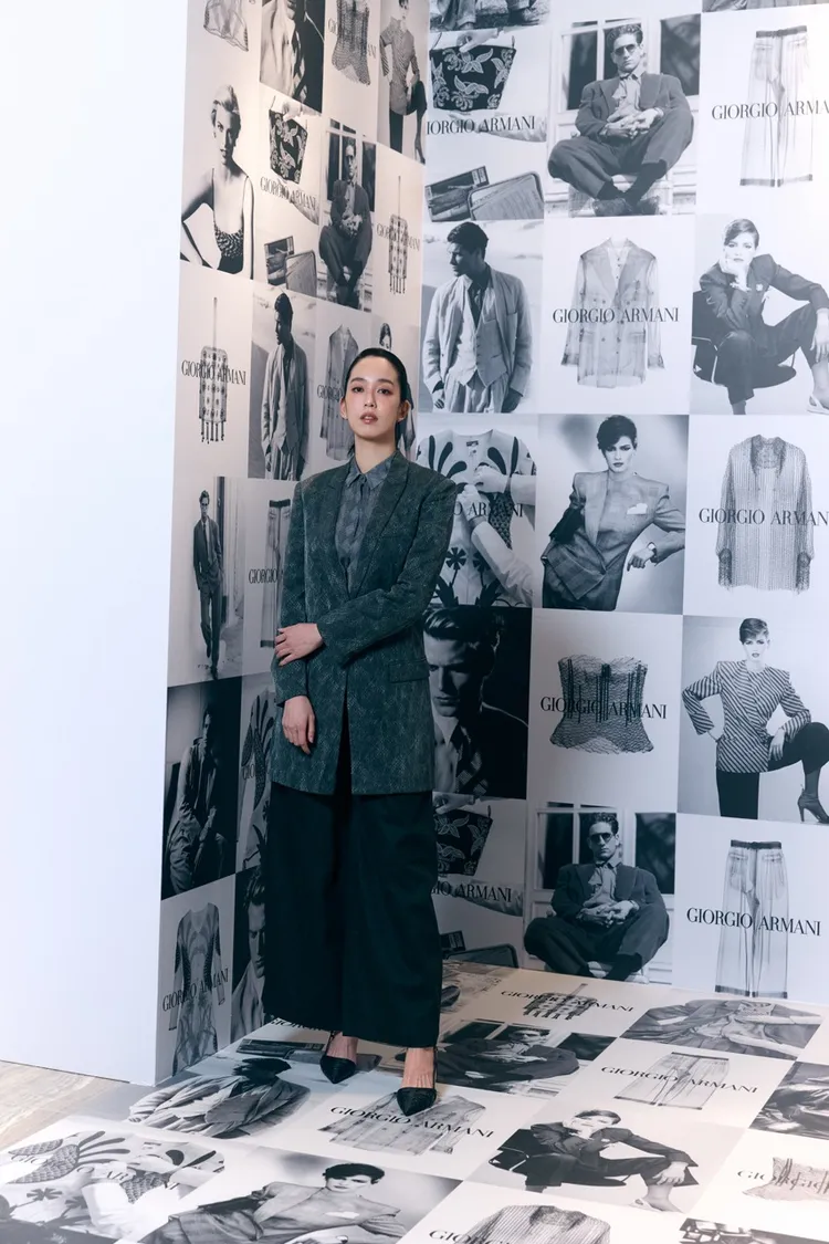 陳庭妮產後身材恢復迅速，將主持金鐘61戲劇節目頒獎典禮。GIORGIO ARMANI提供