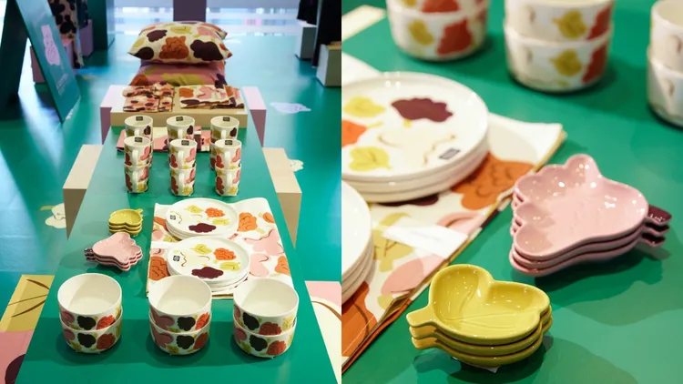 花型盤、印花杯等家居用品也能在快閃店入手。品牌提供