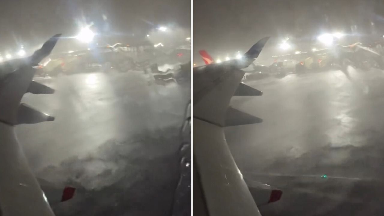 颱風襲日本!機場淹水「班機照飛」觸目驚心 旅客嚇到折蓮花