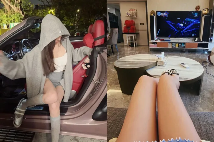 許湘綺嶄露好身材的同時也在炫富，展示敞篷跑車以及家中大理石豪奢裝潢，處處透露著尊爵不凡。翻攝自許女臉書
