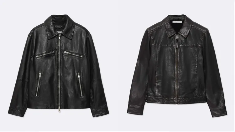 ALLSAINTS VEGASON皮衣外套（左）1萬9600元、OAKLAND皮衣外套（右）2萬3200元。品牌提供