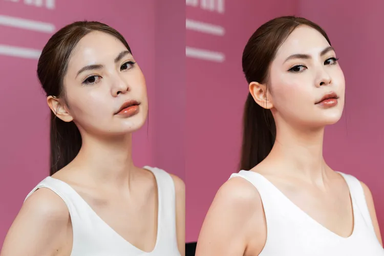 Model上妝前後照。品牌提供