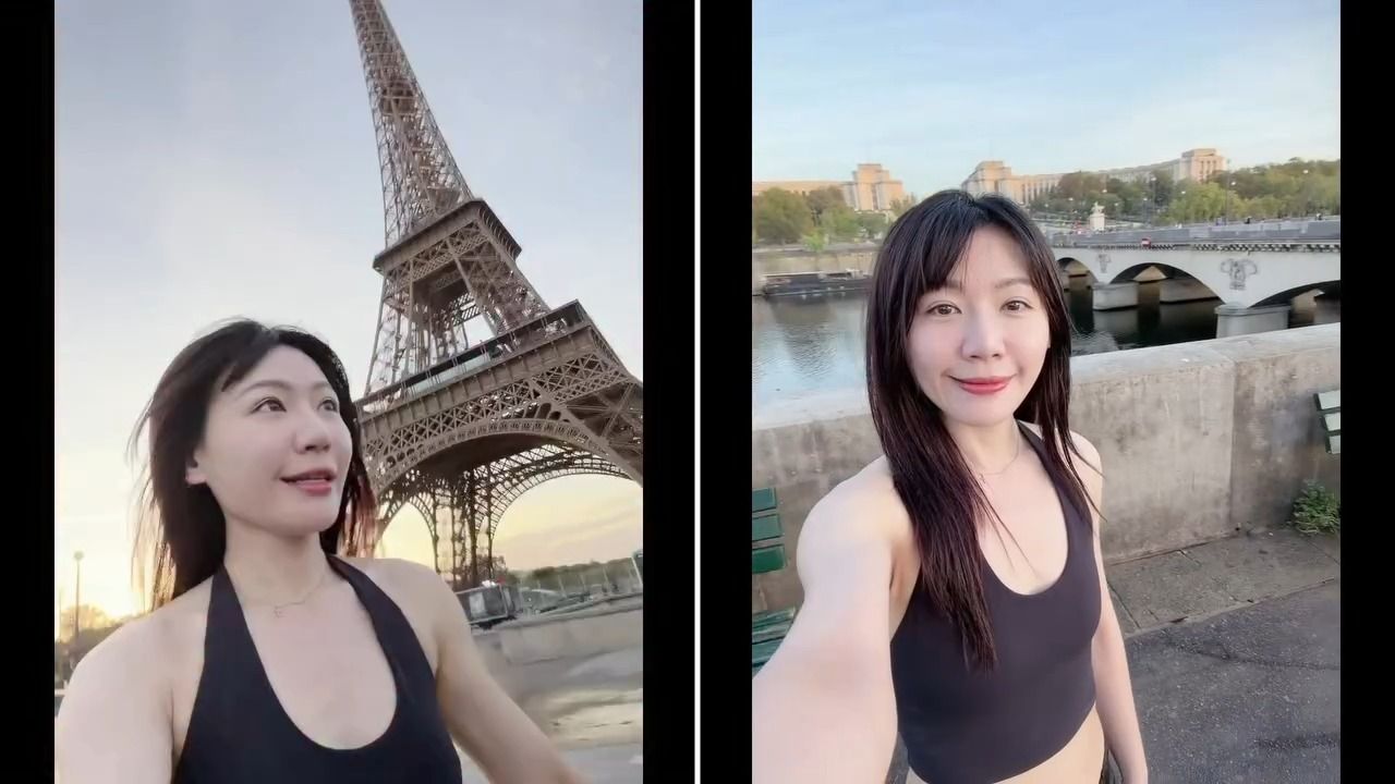 台灣女神立委「巴黎鐵塔」晨跑 網讚:好美!
