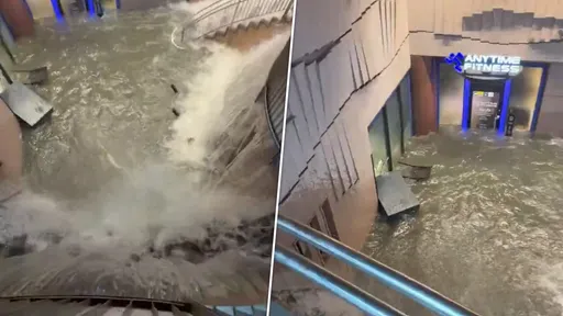 名古屋暴雨釀災！健身房外「灌成瀑布」　民眾驚：練一練差點沒命