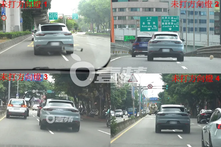 KID開車我行我素，猶如移動式神主牌，多次未打方向燈變換車道。特勤中心攝