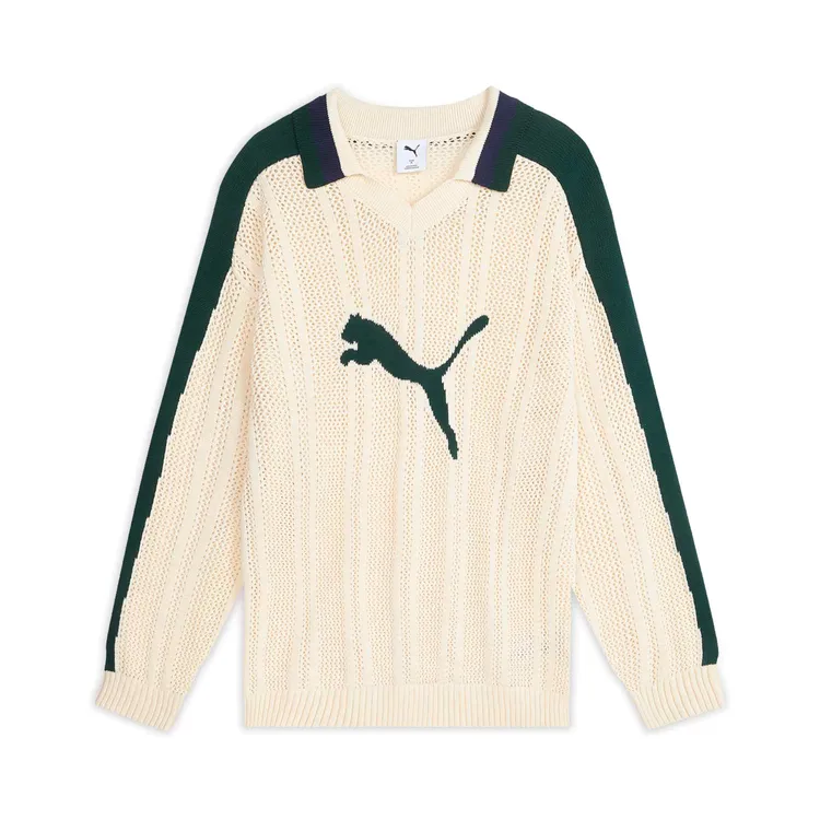 PUMA T7鉤織長袖Polo衫，3980元。品牌提供