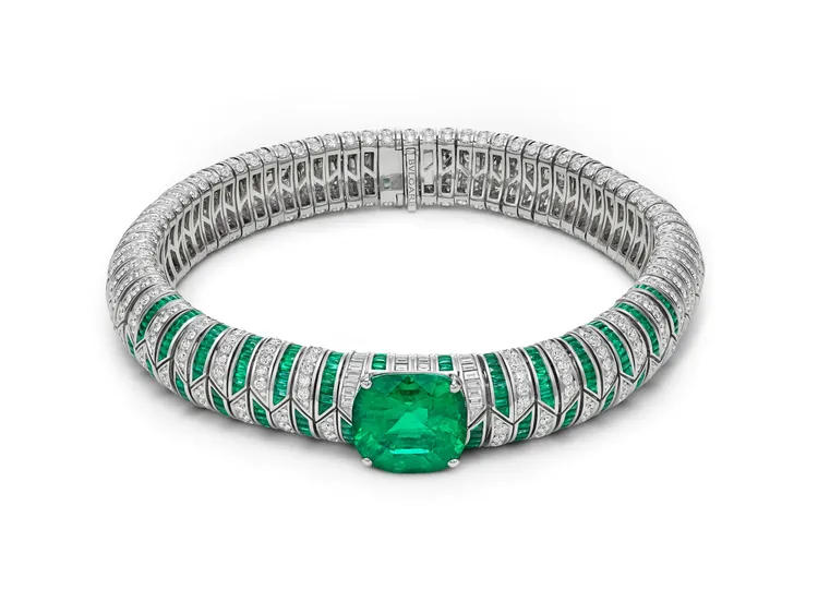 BVLGARI Eclettica系列頂級祖母綠與鑽石項鍊。品牌提供