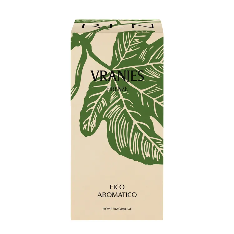 Vranjes Firenze嫣紅無花果全新凹版蝕刻藝術的包裝。品牌提供