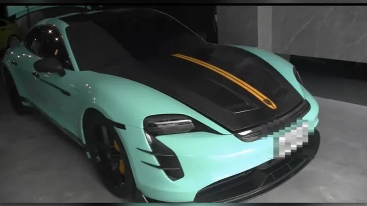 租車公司彭姓老闆出借車輛給詐騙集團使用，豪車幹部駕駛，車手則駕駛普通房車。民眾提供