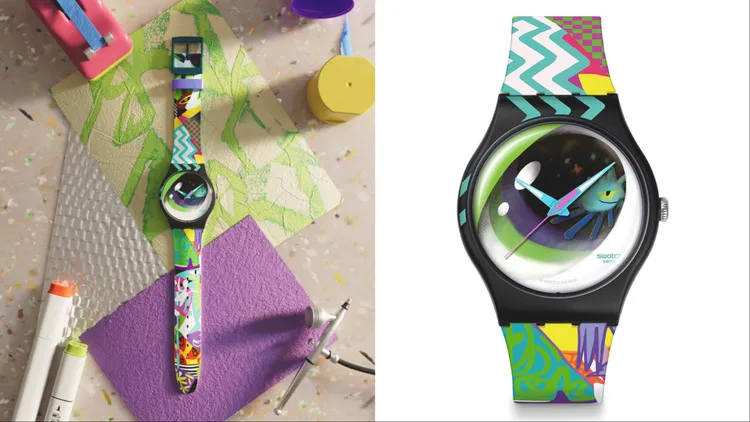 Swatch Art Peace Hotel系列STREET EYE腕錶，3650元。品牌提供
