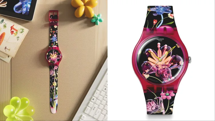 Swatch Art Peace Hotel系列DIGI-BLOSSOMING腕錶，3650元。品牌提供