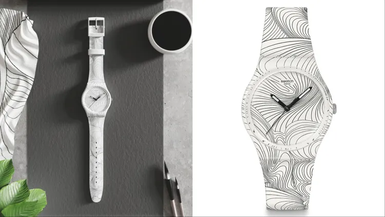 Swatch Art Peace Hotel系列CURVILINEAR腕錶，3300元。品牌提供