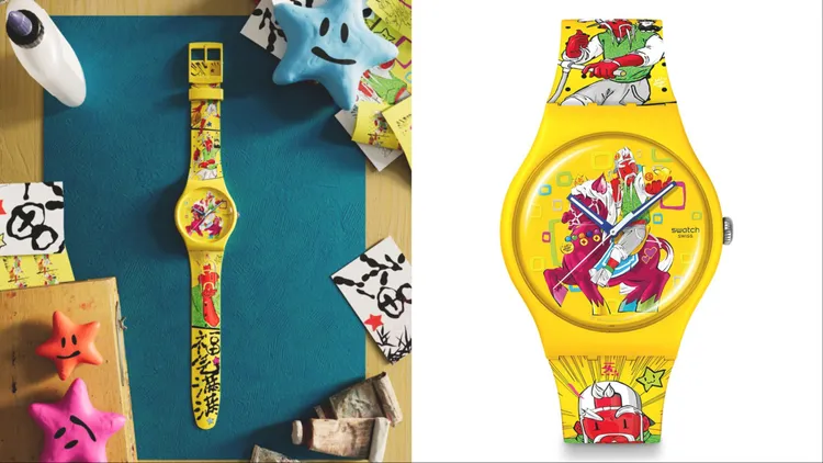 Swatch Art Peace Hotel系列BLOW AWAY腕錶，3650元。品牌提供