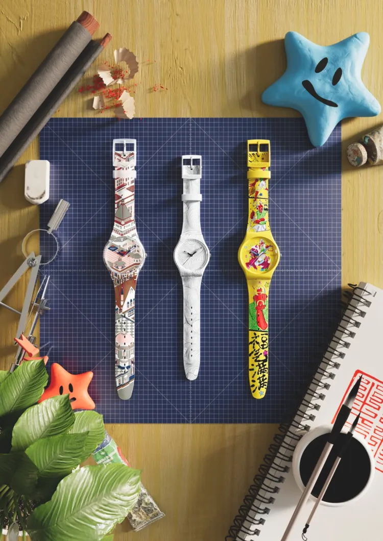 Swatch邀請不同藝術家打造出6款藝術腕錶。品牌提供