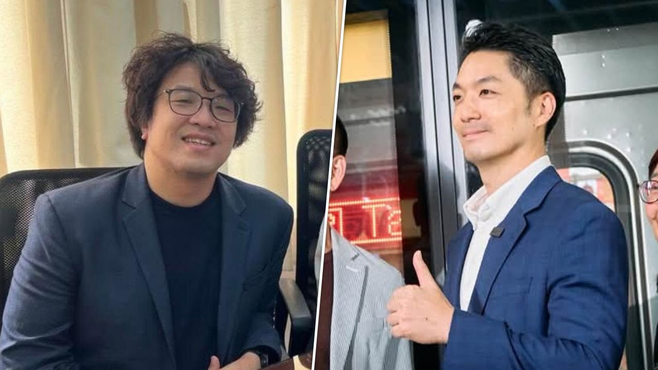 巧遇!沈伯洋主動握手喊話兒虐 蔣萬安回應「加油」