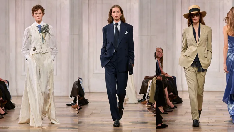 RALPH LAUREN 2027春季女裝以西裝單品呈現剛柔並濟的設計語彙。品牌提供