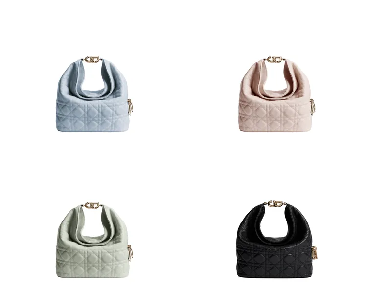 Dior Toujours Hobo Cannage 小羊皮小型款，各12萬元。品牌提供