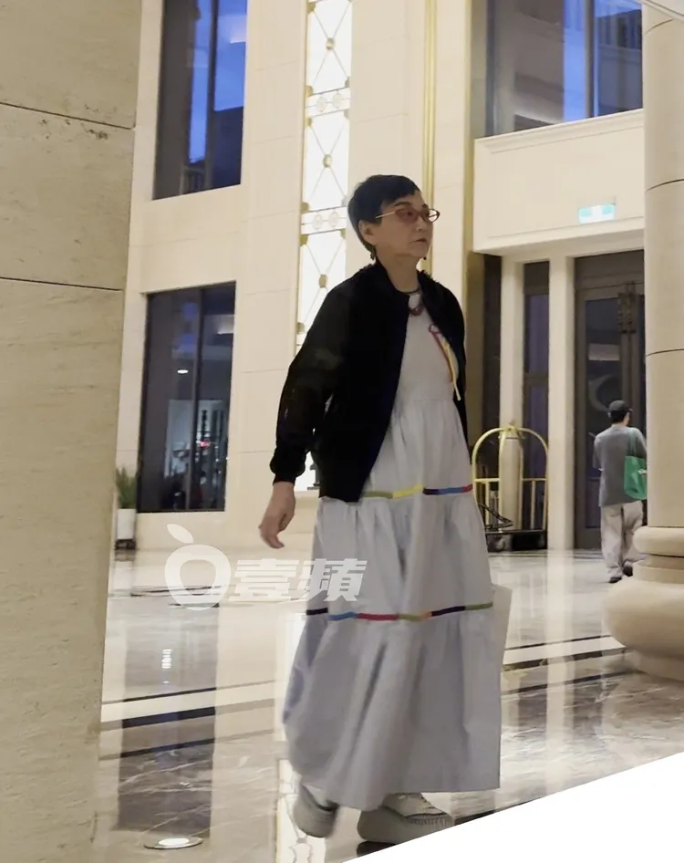 張小燕一身淡藍色連身長裙獨自到場。特勤中心攝