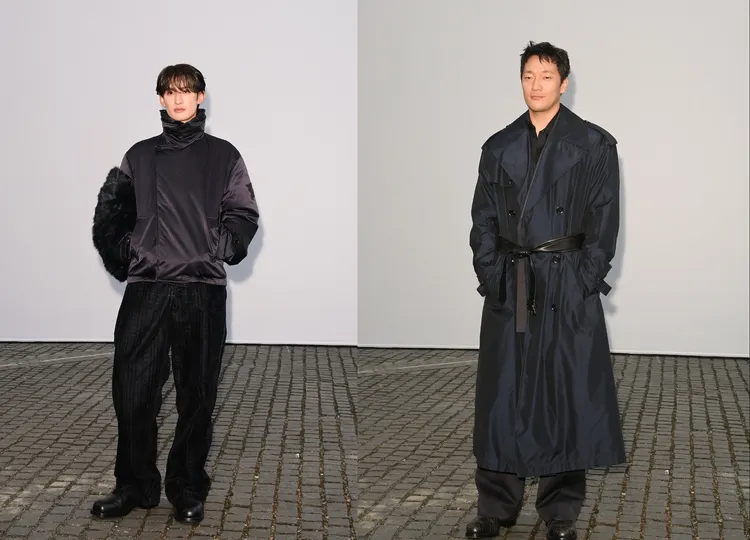 品牌大使向井康二（左）、孫錫久（右）現身BURBERRY秀場。品牌提供