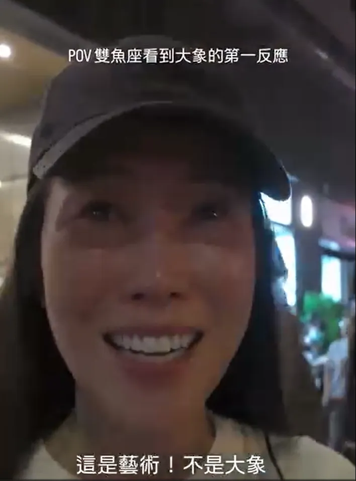 法國奧波西托劇團帶著3頭巨型機械大象現身士林，KIMIKO感動哭了。翻攝KIMIKO臉書
