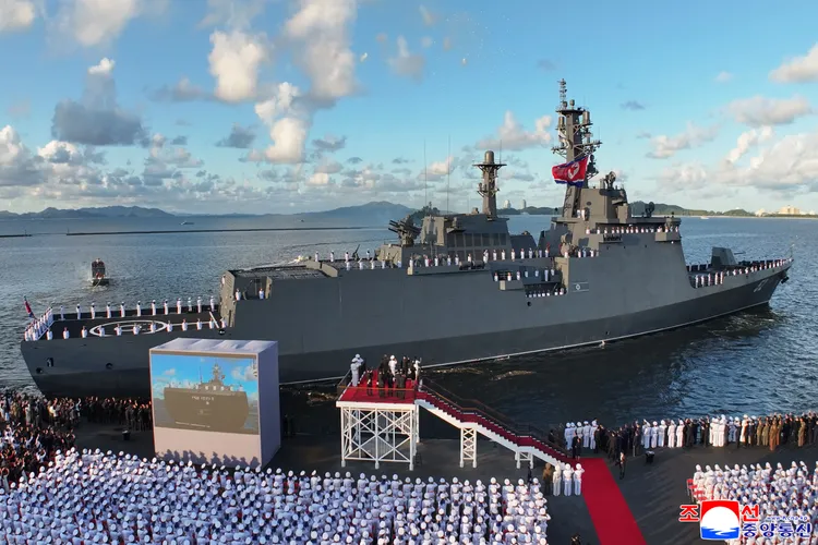 姜健號是北韓海軍第二艘5千噸級驅逐艦。美聯社