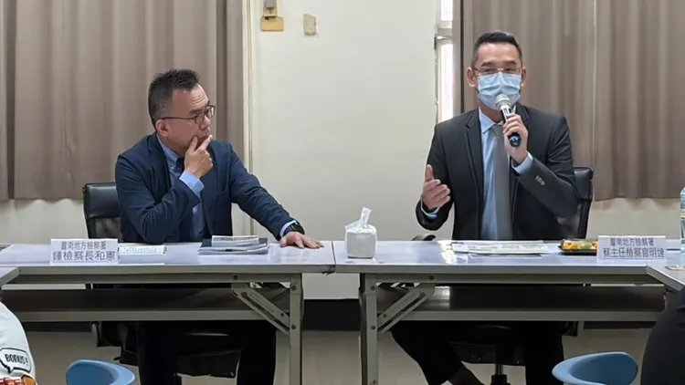 台南地檢檢察長鍾和憲、主任檢察官蔡明達出席活動。台南市專勤隊提供