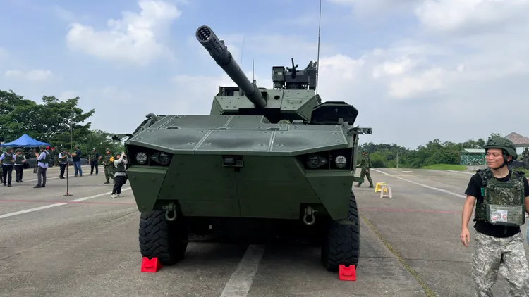 105獵豹輪型戰車。記者李俊毅攝