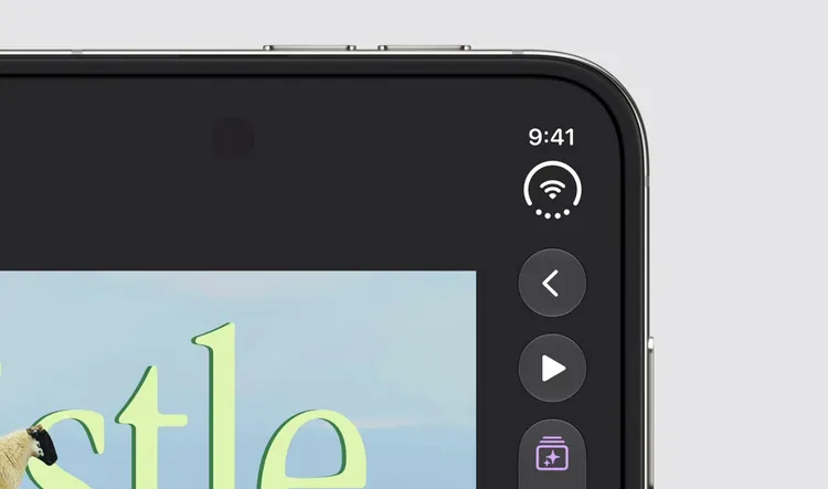 外螢幕操作列放在右側。Apple