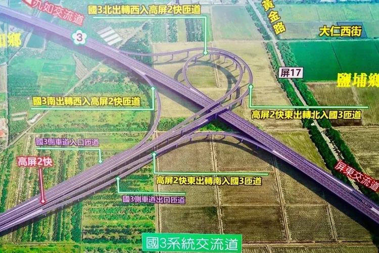 高屏二快終點站落在海豐農場周邊。屏東縣政府提供