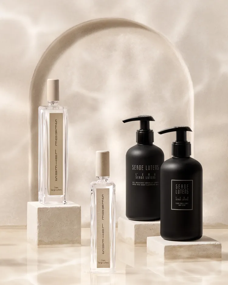 Serge Lutens晨曦系列，淡香精100ml／4850元、身體乳240ml／1800元、沐浴精240ml／1450元。品牌提供