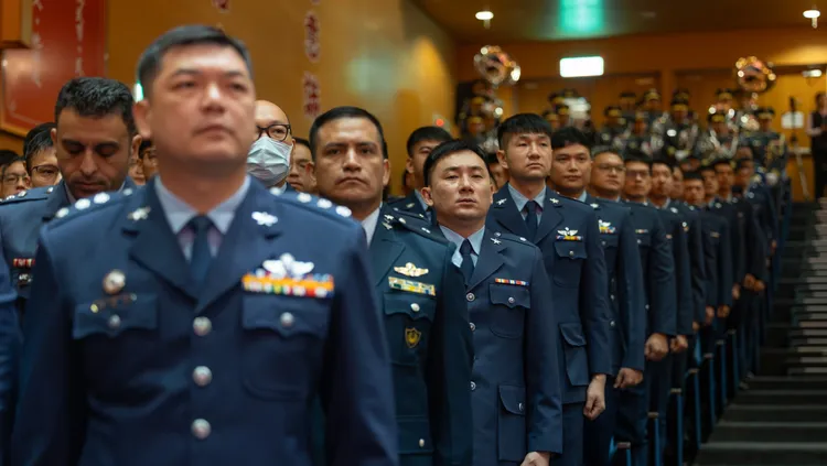 賴清德上午在國防大學主持「國軍軍官深造教育116年班開訓典禮」。總統府提供